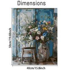 Paint by Numbers Kit for Adults Beginner, Vintage Flower Adult Paint by Number K