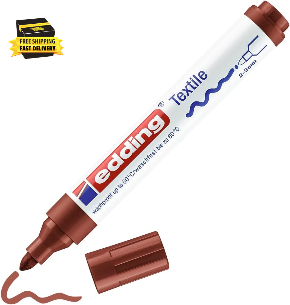 4500 Textile Marker – Brown – 1 Pen – round Nib 2-3 Mm – Permanent Fabric Marker