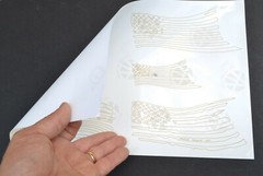 2pk Paint Mask Paper Adhesive Airbrush Rifle Gun Stencils United States US Flags