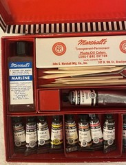 Vintage Marshalls Photo Oil Colors Master Set Preowned Partially Used Hinged Box