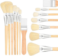 Mop Brush for Acrylic Painting, 7 Pieces Versatile Blending Brush Paint Brushes