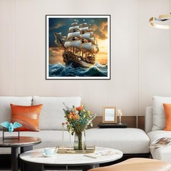 Ships Diamond Art Kits for Adults – 5D Full Drill Round Diamond Painting Kit f