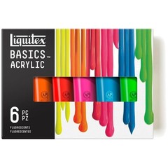 BASICS Acrylic Paint Set, 4-oz Tubes, Fluorescent Shades
