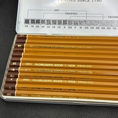 Vintage Set Of Koh-I-Noor Hardtmuth 1502/II Art graphite pencil set of 12