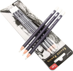3Pc Eraser Set – Fine Detail Eraser for Sketching, Charcoal Drawings & Colored P