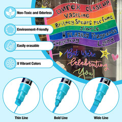 Liquid Chalk Markers for Windows, Glass, Mirrors, Cars, Erasable Chalk Markers w