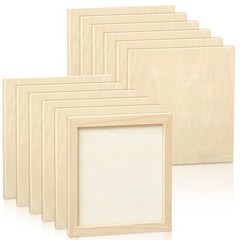 12 Pcs 8 x 8” Wood Panel Boards, Unfinished Wood Canvas Panels for Painting …