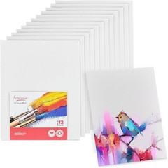 Canvases for Painting – Pack of 12, 8 X 10 Inch Blank White Canvas Boards – 100%