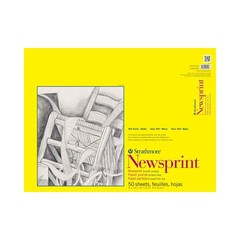 Strathmore 300 Series Tape Bound Newsprint Pad, 32 lb. Smooth 18×24,