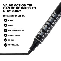 K-42 Black Paint Marker – Vibrant and Opaque Fine Art Paint Pen for Any Surfa…