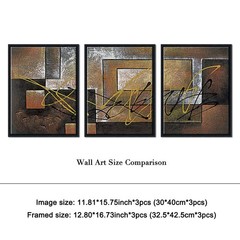 Pyradecor Black Framed Canvas Wall Art Modern 3 Piece Canvas Prints Abstract …