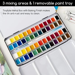 Black Enamel Travel Watercolor Palette with 12 Half Pans – Customizable Design