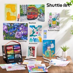 Shuttle Art 89 Colors Alcohol Markers, 88 Colors Dual Tip Art Marker Set Plus 1