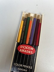 Vintage Dixon Anadel Water Soluble Colored Pencils No 128 Asst. 7 Colors