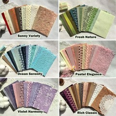 Flartmo 102 Sheets Textured Scrapbook Paper and Mesh Fabric A6, Multicolor-02