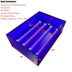 INTBUYING UV Exposure Unit 18×12 Inches Silk Area, blue