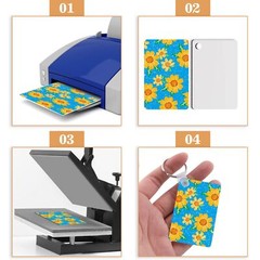 120 Pieces Rectangle Sublimation Keychain Blanks Double Side Heat Transfer Bl…
