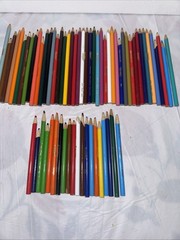 Crayola Colored Pencils Various Lengths Assorted Colors 60 Count Vintage(9)