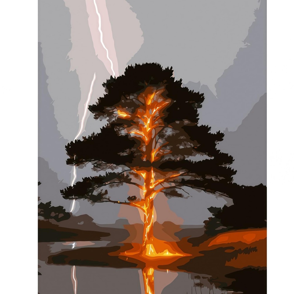 CSZPPQAF Paint by Numbers Kit for Adults Beginner, Tree Lightning PB342-1