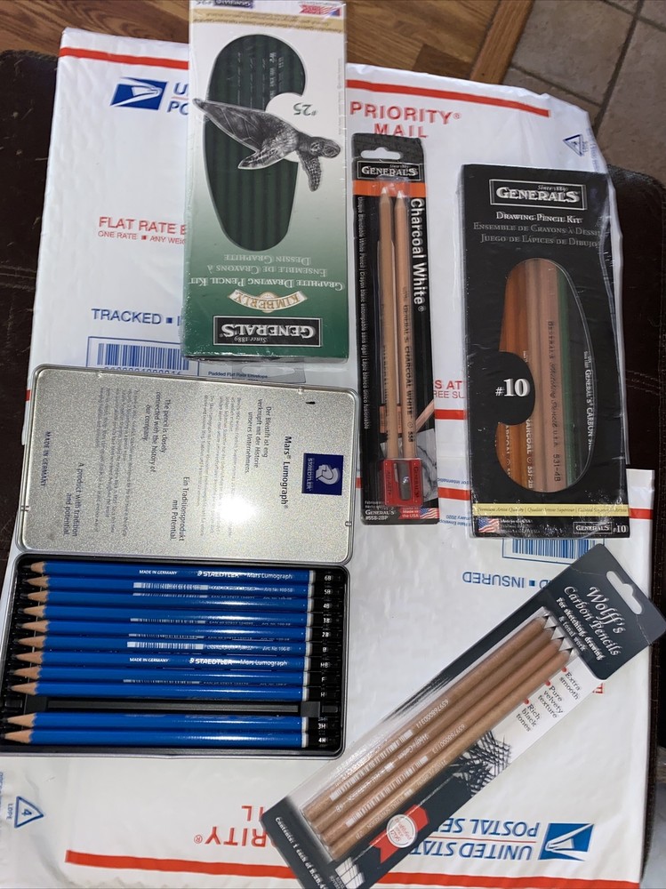 Big Lot of Drawing Pencils Staedler Generals Wolff’s Staedler Mars Lumograph