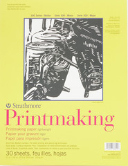 300 Series Glue Bound Printmaking Pad, Lightweight, 11 X 14 Inches, White, 30 Sh