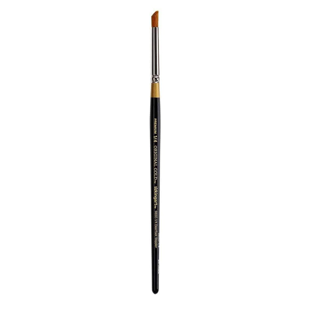 KINGART Original 9850 Series,Golden Taklon Deerfoot Stippler,Size 1/4,Black/Gold