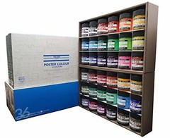 Nicker Poster Color Watercolor Paint Set 36 Colors 40ml PC40ML36N Japan