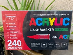 240 Colors Acrylic Paint Markers, Soft Brush Tip Pens with Automatic Ink