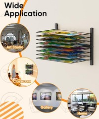 Wall Mount Art Drying Rack, 8 Removable Shelves Metal Paint Drying Rack, Spac…