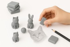 Kneaded Erasers, 24 Pack – Grey, Moldable & Kneadable Art Erasers for Draw