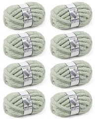 Chunky Yarn Hand Knitting #9 Jumbo 8 Pack oz Sage Green Cozyful Thick Crocheting