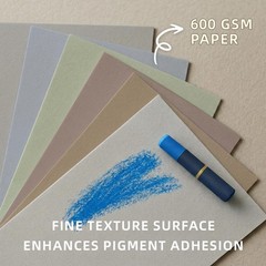 11×14 Sanded Pastel Paper Pad for Artists, 12 Sheets of 6 Assorted Light Colo…
