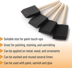 Bates- Foam Paint Brushes 2 Inch, 25 Pack, Black 2 2 25