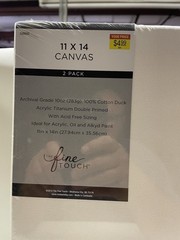 3-11”x14” Stretched Canvas Double Primed