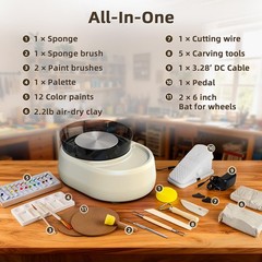 Pottery Wheel for Kids and Beginners – Upgraded with 6″ Grey