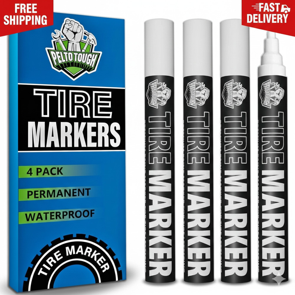 White Tire Paint Marker for Car Tire Lettering 4 Pack Permanent Tire Paint P new