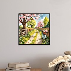 Diamond Painting Kit, Country Flowers Full Diamond Round Diamond Art, 5D DIY Art