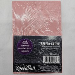 Lot 12 Speedball Speedy Easy Cut Printing Carving Blocks 4″ x 6″ Pink Made Spain