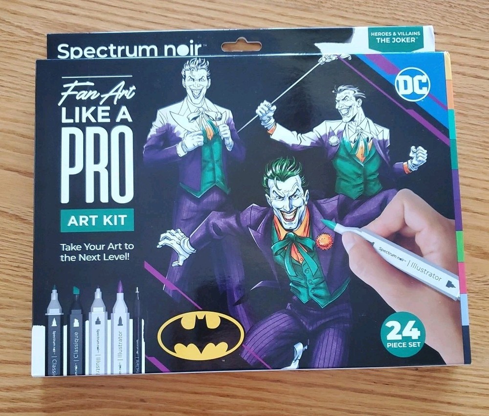 SPECTRUM NOIR – Fan Art Like a Pro Art Kit – DC JOKER-24 Piece Set