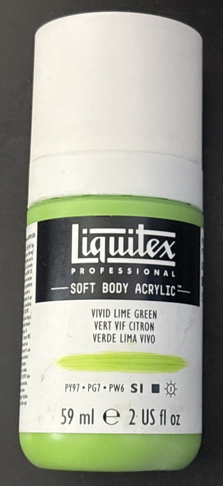 Vivid Lime Green Soft Body Acrylic Paint 2 Fl Oz Archival Quality Pigments