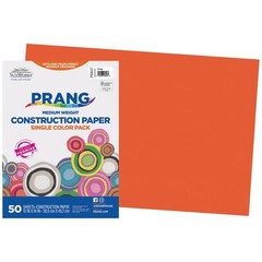 Orange Construction Paper 12×18 inch 50 Sheets for School Arts Craft Projects