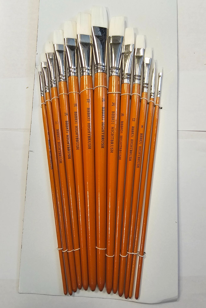 HIGHTBRUSH WHITE NYLON ARTIST BRUSH FLAT TIP
