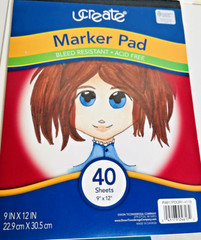 2-UCreate Marker Pad 9 x 12” / Bleed Resistant/BLICK Studio /+CANSON+10 Brushes.