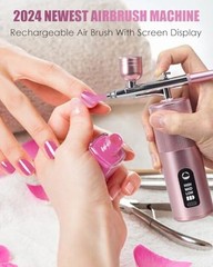 Airbrush Kit with Compressor – Airbrush for Nails,48PSI Screen Display Air Pink