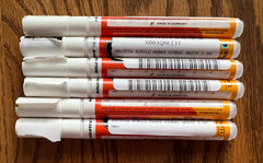 NEW 6 Molotow ONE4ALL 127HS 1.5MM Signal WHITE Acrylic Paint Markers
