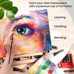 Oil Paint Set – 24 Multicolor Tubes (0.4 Fluid Ounces Each), Vibrant Oil-Base…