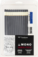 Graphite Drawing Pencil Set 6B to 4H with Eraser and Sharpener 12 Pack
