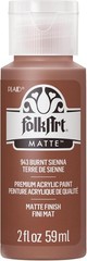 FolkArt Acrylic Paint 2 oz – Burnt Sienna Matte Finish for Versatile Creations