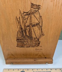 Wooden Folding Box Artists Easel Painting Stand Capt. Jack Rauscher Pirate Ship
