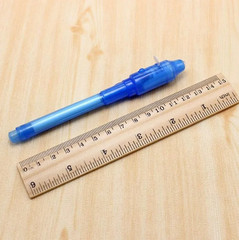 4pcs UV Invisible Ink Pen Luminous Light Magic Purple 2 in 1 Set